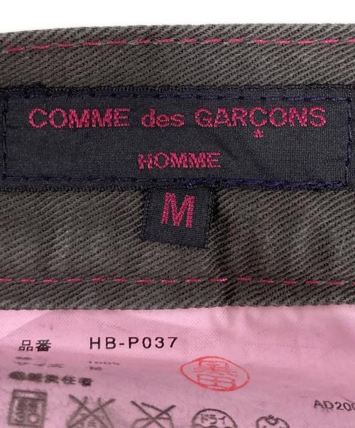 COMME des GARCONS HOMME（コムデギャルソン オム）COMME des GARCONS HOMME (コムデギャルソン オム) ピンクステッチコットンパンツ グレー サイズ:Mの古着・服飾アイテム