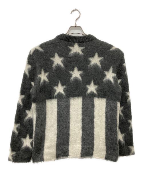 LOUIS VUITTON（ルイ ヴィトン）LOUIS VUITTON (ルイ ヴィトン) USAフラッグモヘアジャガードニット グレー×ホワイト サイズ:Sの古着・服飾アイテム