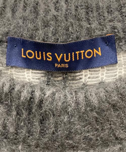 LOUIS VUITTON（ルイ ヴィトン）LOUIS VUITTON (ルイ ヴィトン) USAフラッグモヘアジャガードニット グレー×ホワイト サイズ:Sの古着・服飾アイテム