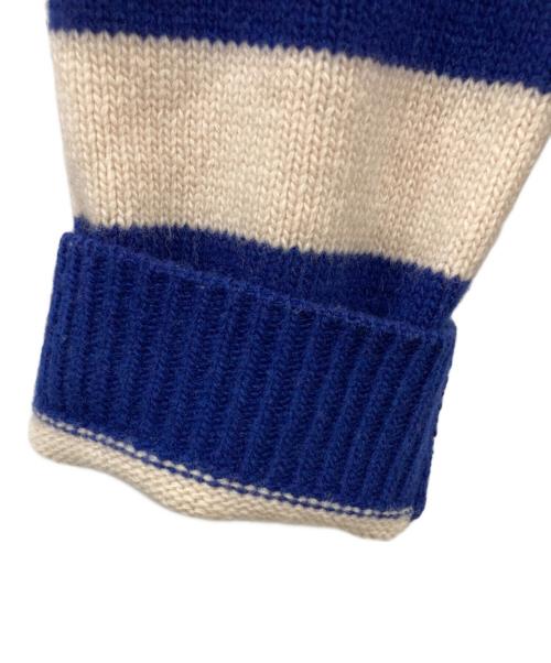 GUCCI（グッチ）GUCCI (グッチ) タイガーヘッドボーダーニット ベージュ×ネイビー サイズ:XSの古着・服飾アイテム