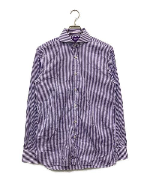 RALPH LAUREN Purple Label（ラルフ ローレン パープル レーベル）RALPH LAUREN Purple Label (ラルフ ローレン パープル レーベル) ストライプシャツ パープル サイズ:15の古着・服飾アイテム