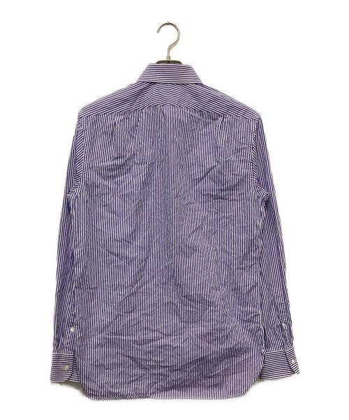 RALPH LAUREN Purple Label（ラルフ ローレン パープル レーベル）RALPH LAUREN Purple Label (ラルフ ローレン パープル レーベル) ストライプシャツ パープル サイズ:15の古着・服飾アイテム
