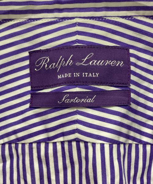 RALPH LAUREN Purple Label（ラルフ ローレン パープル レーベル）RALPH LAUREN Purple Label (ラルフ ローレン パープル レーベル) ストライプシャツ パープル サイズ:15の古着・服飾アイテム