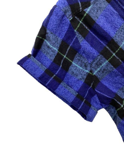 STELLA McCARTNEY（ステラマッカートニー）STELLA McCARTNEY (ステラマッカートニー) 半袖チェックフレアーワンピース ネイビー サイズ:36の古着・服飾アイテム