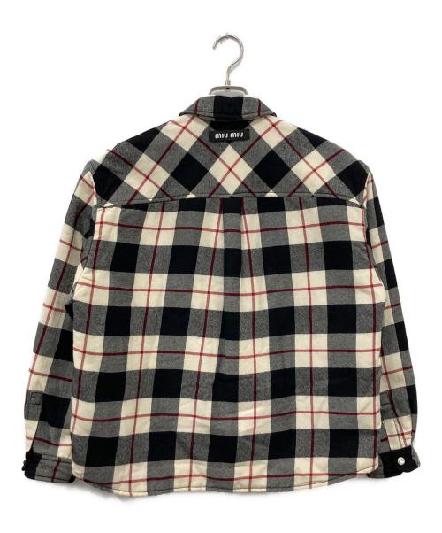 MIU MIU（ミュウミュウ）MIU MIU (ミュウミュウ) チェックジャケット ベージュ サイズ:36の古着・服飾アイテム