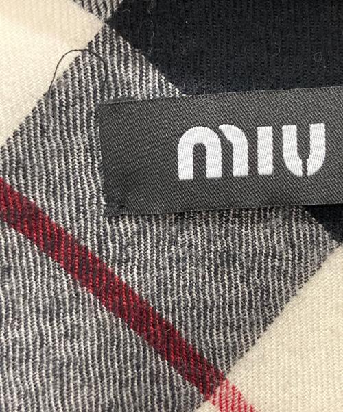 MIU MIU（ミュウミュウ）MIU MIU (ミュウミュウ) チェックジャケット ベージュ サイズ:36の古着・服飾アイテム