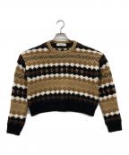 VALENTINOヴァレンティノ）の古着「メタリックウール プルオーバー ニット セーター」｜ブラウン