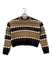 VALENTINO（ヴァレンティノ）の古着「メタリックウール プルオーバー ニット セーター」｜ブラウン