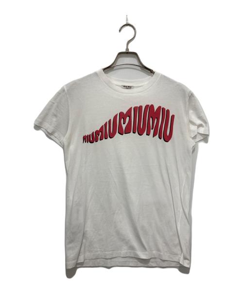 MIU MIU（ミュウミュウ）MIU MIU (ミュウミュウ) プリントTシャツ ホワイト サイズ:XSの古着・服飾アイテム