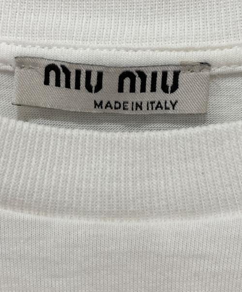 MIU MIU（ミュウミュウ）MIU MIU (ミュウミュウ) プリントTシャツ ホワイト サイズ:XSの古着・服飾アイテム