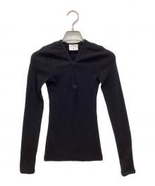 courreges（クレージュ）の古着「90's ジップネック Tシャツ」｜ブラック