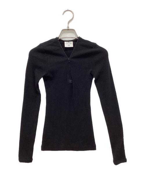 courreges（クレージュ）courreges (クレージュ) 90's ジップネック Tシャツ ブラック サイズ:XSの古着・服飾アイテム