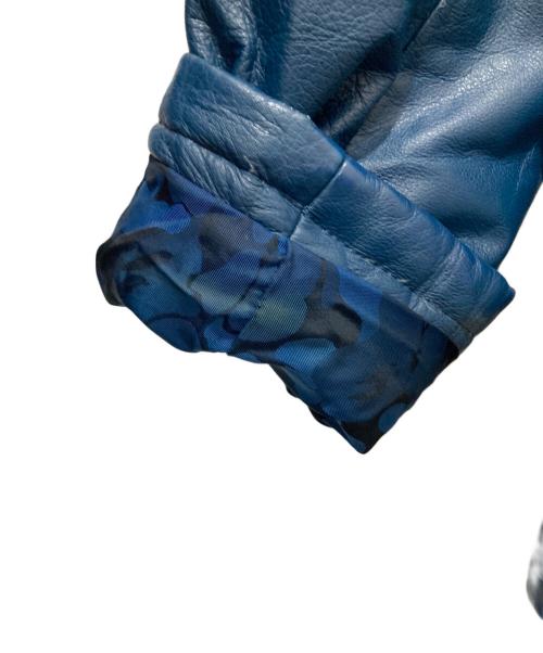 A BATHING APE（ア ベイシング エイプ）A BATHING APE (ア ベイシング エイプ) レザーPコート ネイビー サイズ:Mの古着・服飾アイテム