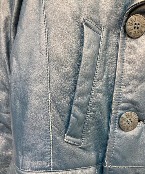A BATHING APE（ア ベイシング エイプ）A BATHING APE (ア ベイシング エイプ) レザーPコート ネイビー サイズ:Mの古着・服飾アイテム