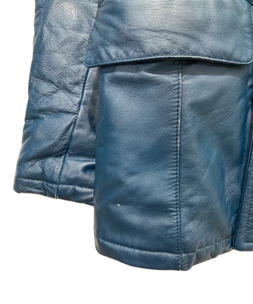 A BATHING APE（ア ベイシング エイプ）A BATHING APE (ア ベイシング エイプ) レザーPコート ネイビー サイズ:Mの古着・服飾アイテム