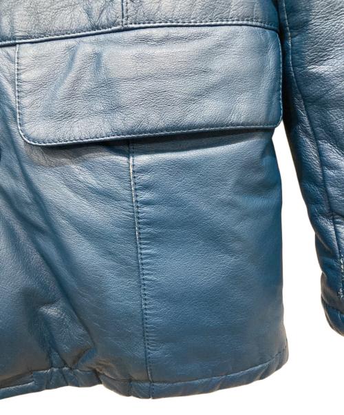 A BATHING APE（ア ベイシング エイプ）A BATHING APE (ア ベイシング エイプ) レザーPコート ネイビー サイズ:Mの古着・服飾アイテム