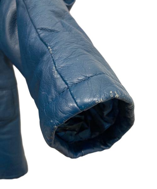 A BATHING APE（ア ベイシング エイプ）A BATHING APE (ア ベイシング エイプ) レザーPコート ネイビー サイズ:Mの古着・服飾アイテム