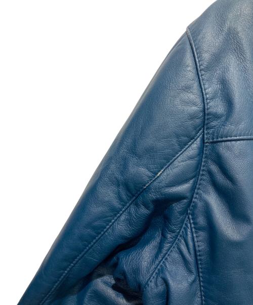 A BATHING APE（ア ベイシング エイプ）A BATHING APE (ア ベイシング エイプ) レザーPコート ネイビー サイズ:Mの古着・服飾アイテム