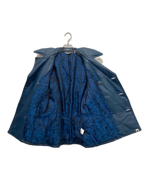 A BATHING APE（ア ベイシング エイプ）A BATHING APE (ア ベイシング エイプ) レザーPコート ネイビー サイズ:Mの古着・服飾アイテム