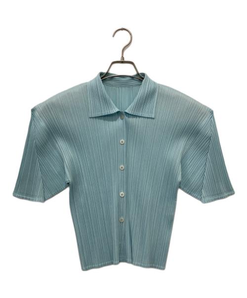 PLEATS PLEASE（プリーツプリーズ）PLEATS PLEASE (プリーツプリーズ) プリーツシャツ ブルー サイズ:3の古着・服飾アイテム