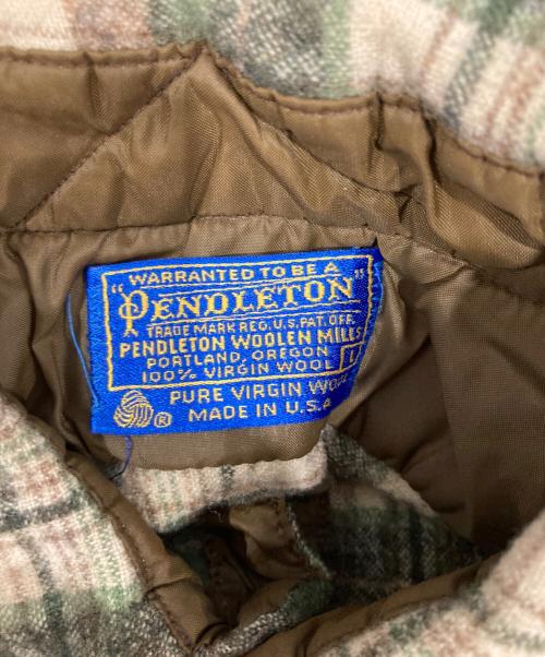 PENDLETON（ペンドルトン）PENDLETON (ペンドルトン) ウールチェックシャツ グリーン×ベージュ サイズ:Lの古着・服飾アイテム