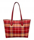Kate Spadeケイトスペード）の古着「チェックトートバッグ」｜レッド