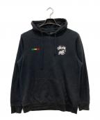 stussyステューシー）の古着「プルオーバーパーカー」｜ブラック