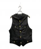GIANNI VERSACEジャンニ・ヴェルサーチ）の古着「レザーベスト/メデューサボタン」｜ブラック
