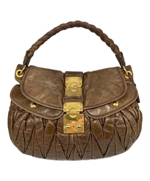 MIU MIU（ミュウミュウ）MIU MIU (ミュウミュウ) マテラッセワンショルダーバッグ ブラウンの古着・服飾アイテム