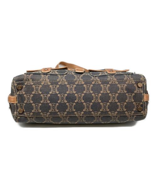 CELINE（セリーヌ）CELINE (セリーヌ) マカダム柄デニムボストンバッグ インディゴ×ブラウンの古着・服飾アイテム