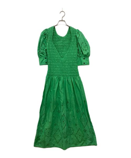 GANNI（ガニー）GANNI (ガニー) maxi smock dress グリーン サイズ:36の古着・服飾アイテム