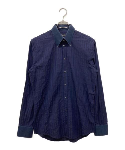 DOLCE & GABBANA（ドルチェ＆ガッバーナ）DOLCE & GABBANA (ドルチェ＆ガッバーナ) ストライプシャツ ネイビー サイズ:40の古着・服飾アイテム