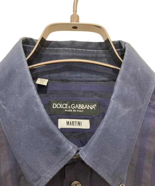 DOLCE & GABBANA（ドルチェ＆ガッバーナ）DOLCE & GABBANA (ドルチェ＆ガッバーナ) ストライプシャツ ネイビー サイズ:40の古着・服飾アイテム