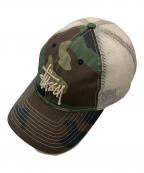 stussy×New Eraステューシー×ニューエラ）の古着「メッシュキャップ」｜ブラウン