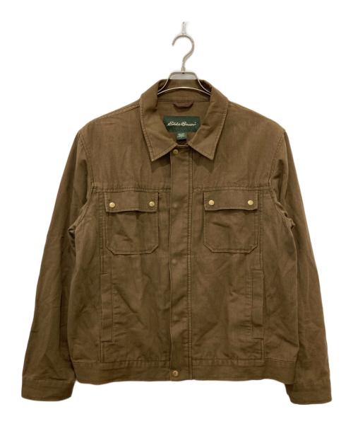 Eddie Bauer（エディーバウアー）Eddie Bauer (エディーバウアー) リネン混ジャケット ブラウン サイズ:Lの古着・服飾アイテム