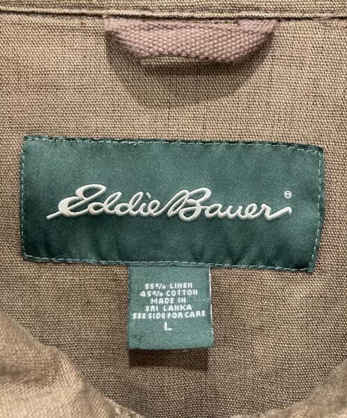 Eddie Bauer（エディーバウアー）Eddie Bauer (エディーバウアー) リネン混ジャケット ブラウン サイズ:Lの古着・服飾アイテム