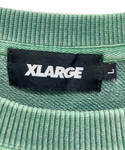 X-LARGE（エクストララージ）X-LARGE (エクストララージ) イーグルロゴピグメントクルーネックスウェット グリーン サイズ:Lの古着・服飾アイテム