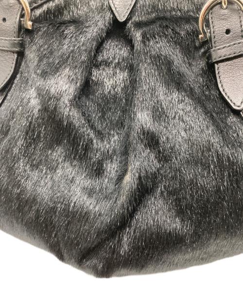 Salvatore Ferragamo（サルヴァトーレ フェラガモ）Salvatore Ferragamo (サルヴァトーレ フェラガモ) ハラコハンドバッグ ブラックの古着・服飾アイテム