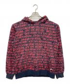 stussyステューシー）の古着「パーカー」｜ネイビー×レッド