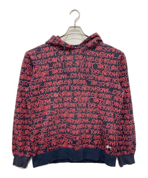 stussy（ステューシー）stussy (ステューシー) パーカー ネイビー×レッド サイズ:Lの古着・服飾アイテム
