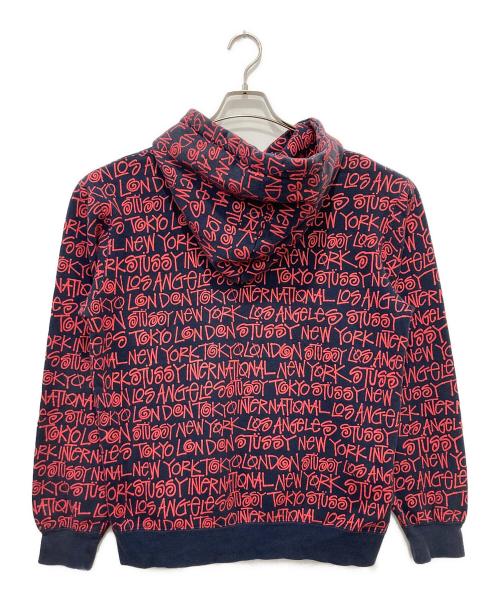 stussy（ステューシー）stussy (ステューシー) パーカー ネイビー×レッド サイズ:Lの古着・服飾アイテム