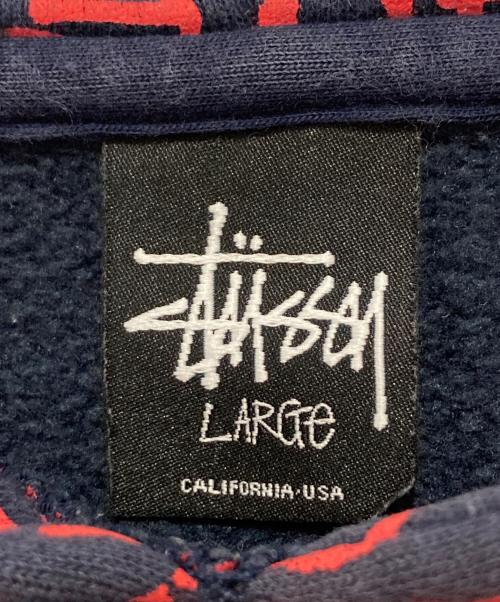 stussy（ステューシー）stussy (ステューシー) パーカー ネイビー×レッド サイズ:Lの古着・服飾アイテム