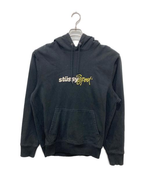 stussy（ステューシー）stussy (ステューシー) SPORT EMBROID HOODIE ブラック サイズ:Mの古着・服飾アイテム