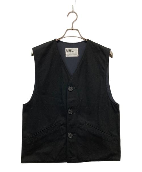 MHL（エムエイチエル）MHL (エムエイチエル) コットンベスト ブラック サイズ:Lの古着・服飾アイテム