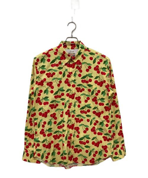 Dry Bones（ドライボーンズ）Dry Bones (ドライボーンズ) チェリー柄シャツ イエロー×レッド サイズ:Lの古着・服飾アイテム