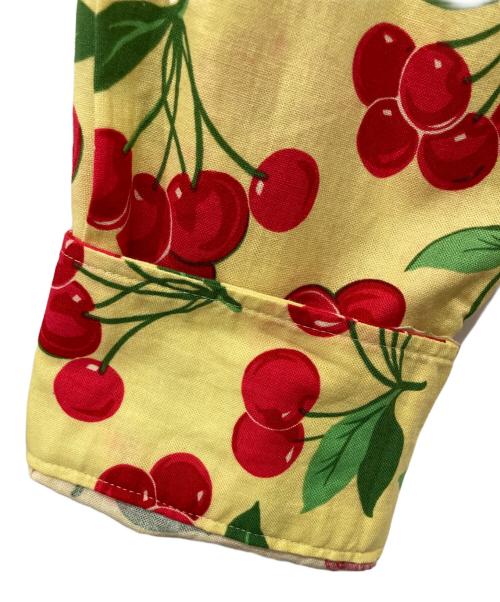 Dry Bones（ドライボーンズ）Dry Bones (ドライボーンズ) チェリー柄シャツ イエロー×レッド サイズ:Lの古着・服飾アイテム