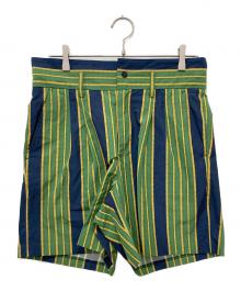 TOGA VIRILIS（トーガ ビリリース）の古着「ストライプショートパンツ」｜グリーン×ネイビー