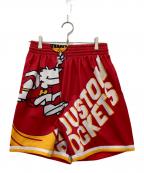 MITCHELL & NESSミッチェルアンドネス）の古着「ハーフパンツ」｜レッド