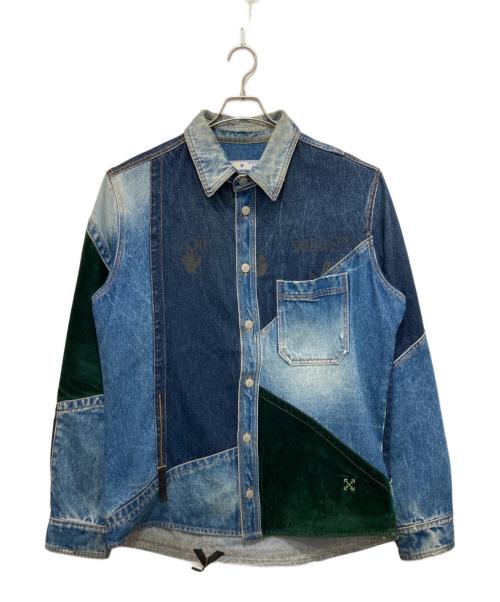 OFFWHITE（オフホワイト）OFFWHITE (オフホワイト) パッチワークデニムジャケット インディゴ サイズ:XLの古着・服飾アイテム
