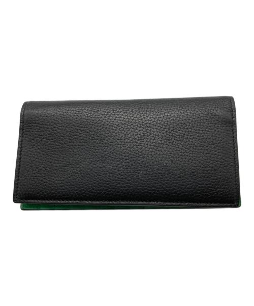 GUCCI（グッチ）GUCCI (グッチ) バイカラー ロングウォレット ブラック×グリーンの古着・服飾アイテム